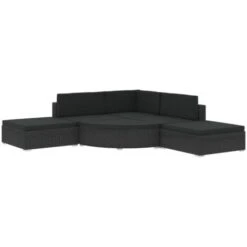 Set Divani Da Giardino 6 Pz Con Cuscini In Polyrattan Nero VidaXL