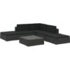 Set Divani Da Giardino 6 Pz Con Cuscini In Polyrattan Nero VidaXL