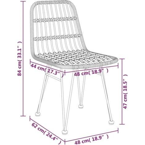 Set Da Pranzo Da Giardino 3 Pz Nero In Polyrattan VidaXL - immagine 3