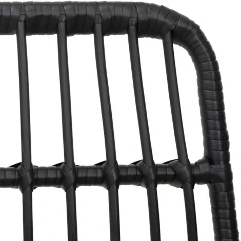 Set Da Pranzo Da Giardino 3 Pz Nero In Polyrattan VidaXL - immagine 5