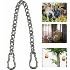 Catena Per Sedia Sospesa, Catena Con Due Moschettoni, Ganci Per Altalena Hardware Per Sedia, Catena Per Sedia Sospesa In Acciaio Inossidabile Da 66 Cm Con Due Moschettoni Per Sedia Sospesa Per Interni