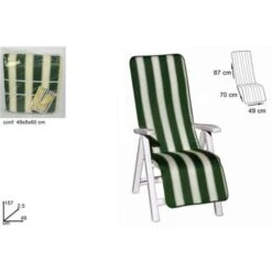 Cuscino Per Sdraio Capri Rigato Verde