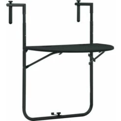 Tavolo Da Balcone GTA Nero 60x64x83,5 Cm Plastica Effetto Rattan