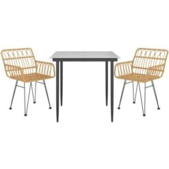 Set Da Pranzo Da Giardino 3 Pz In Polyrattan VidaXL