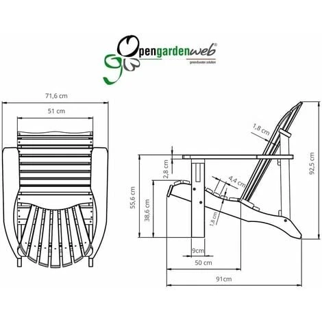 Sedia Da Giardino In Legno RELAX Tipo Adirondack - Spessore 30 Mm - immagine 5