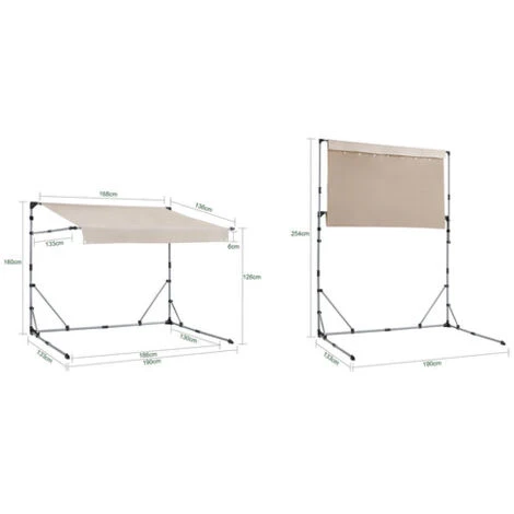 Tenda Da Garage, Tetto Multiuso, Garage Per Biciclette Pieghevole, Riparo Per Biciclette Da Esterno, 190x136x160cm, KLS13 SoBuy - immagine 2