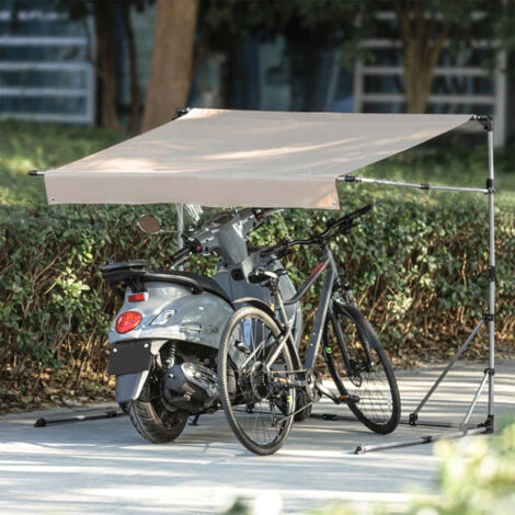 Tenda Da Garage, Tetto Multiuso, Garage Per Biciclette Pieghevole, Riparo Per Biciclette Da Esterno, 190x136x160cm, KLS13 SoBuy - immagine 4