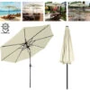 HENGMEI Ombrellone 300cm, Ombrellone Da Giardino Per Balcone Ombrellone Con Protezione UV Ombrellone A Manovella, Beige