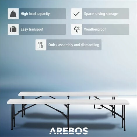 AREBOS Panchine Pieghevoli Panche Birreria - immagine 3