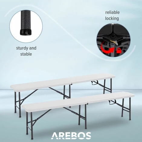 AREBOS Panchine Pieghevoli Panche Birreria - immagine 4