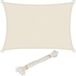 WOLTU Tenda A Vela Parasole Telo Da Sole PES Protezione Solare Anti UV Esterni Crema 2x3m