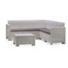 Dmora Set Salotto Da Esterno Eris, Set Da Giardino Con Cuscini, Salottino Indoor E Outdoor Effetto Rattan, 100% Made In Italy, Bianco