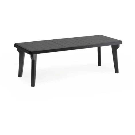Dmora Tavolo Da Esterno Mercurio, Tavolo Rettangolare, Tavolo Allungabile Da Giardino O Da Bar, 100% Made In Italy, Cm 160-220x90h74, Antracite