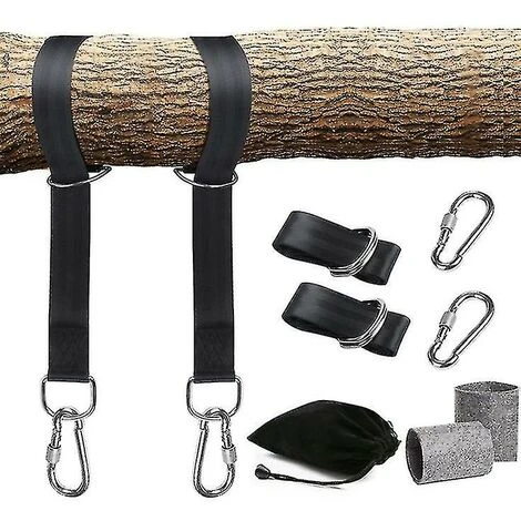 Suite Altalena Albero Kit Di Sospensione Con Due Moschettoni In Lega Di Zinco Nero 1 Set