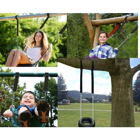 Suite Altalena Albero Kit Di Sospensione Con Due Moschettoni In Lega Di Zinco Nero 1 Set - immagine 4