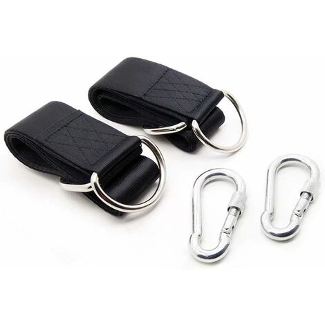 Suite Altalena Albero Kit Di Sospensione Con Due Moschettoni In Lega Di Zinco Nero 1 Set - immagine 5