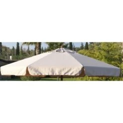 Ricambio Telo Top Di Copertura Per Ombrellone Mod. Island 300 Cm In Poliestere Ecru'