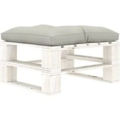 Hommoo Pouf Da Giardino Su Pallet Con Cuscino Talpa In Legno