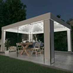 VIDAXL Gazebo Con Stringa Di Luci Led Bianco 3x4 M