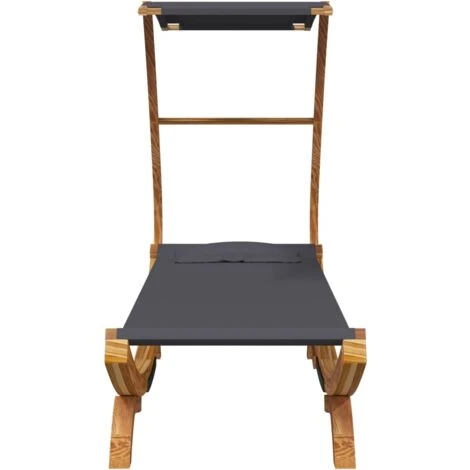 Lettino Con Tettuccio Struttura Letto - Letto Per Adulti 100x190x134 Cm In Legno Curvato Antracite BV237256 - BonneVie - immagine 3