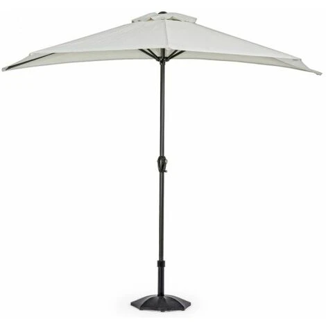 Ombrellone A Mezzaluna Con Base Centrale, Carrello: Blu - immagine 2