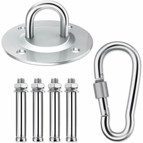 Gancio Da Soffitto Sospeso Supporto Per Sedia In Acciaio Inossidabile Di Alta Qualità Fino A 400 Kg Per Sedia Sospesa Amaca Sacco Da Boxe Allenatore Per Imbracatura Panno Per Yoga Baldacchino Nido Alt - immagine 2