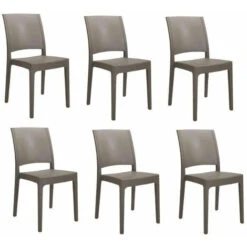 KIT 6 SEDIE POLIPROPILENE CUCINA BAR RISTORANTE SEDIA INTERNO ESTERNO TORTORA FL