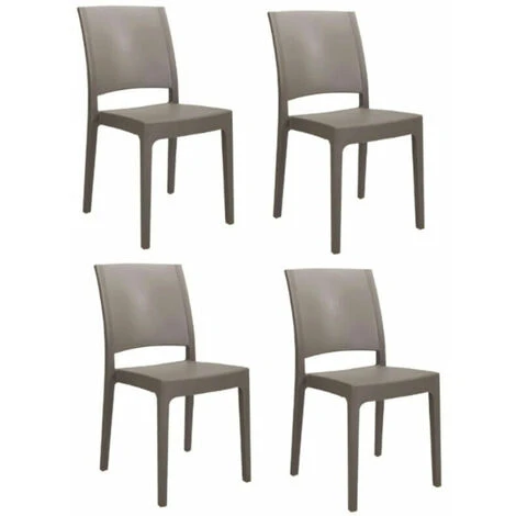 KIT 4 SEDIE POLIPROPILENE CUCINA BAR RISTORANTE SEDIA INTERNO ESTERNO TORTORA FL