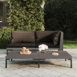 Divano Da Giardino - Sofa Da Giardino Mobile Da Giardino Con Cuscini In Polyrattan Mezzo Tondo BV734016 - BonneVie