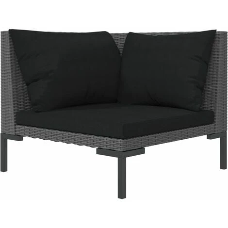 Divano Da Giardino - Sofa Da Giardino Mobile Da Giardino Con Cuscini In Polyrattan Mezzo Tondo BV734016 - BonneVie - immagine 2