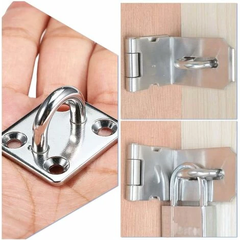 RHAFAYRE 4 Pezzi M5 Piastra Occhiello In Acciaio Inossidabile, Gancio A Soffitto, Gancio A Parete, Fissaggio A Soffitto, Piastra Di Ponte In Acciaio Inossidabile, Per Amaca Altalena Barca - immagine 3