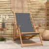 Sdraio Pieghevole Da Spiaggia Sedia A Sdraio - In Legno Massello Di Teak Grigio BV785054 - BonneVie