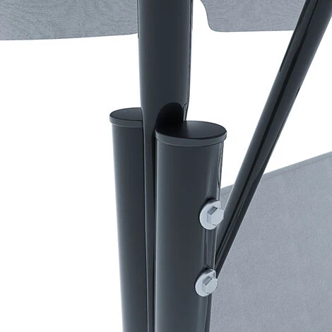 Dondolo 3 Posti Algarve Con Tettuccio Parasole Regolabile Cuscini Imbottiti Struttura Robusta In Acciaio Verniciato Da Giardino Esterno Balcone Terrazzo 170 X 110 X 153 Cm (Grigio) - immagine 4