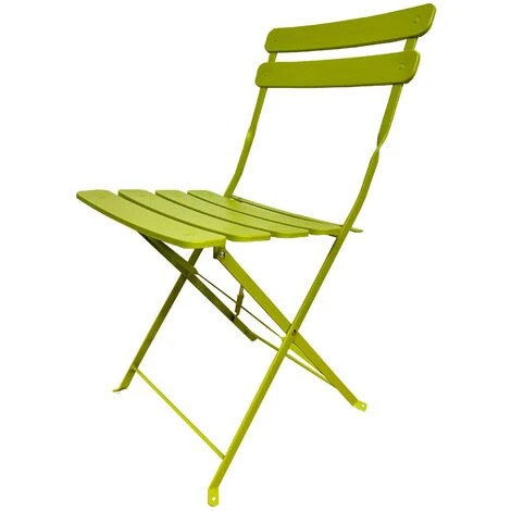 Rebecca Mobili Set Tavolo E 2 Sedie Da Giardino Acciaio Verde Salvaspazio - immagine 4