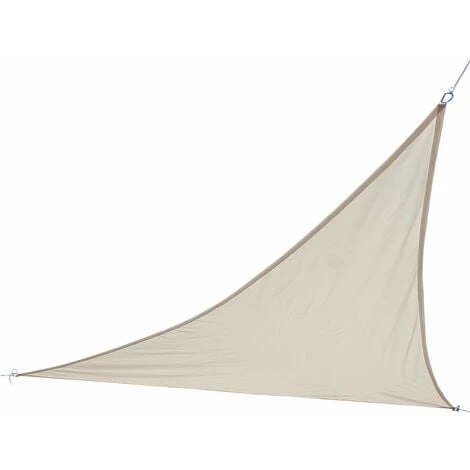 Vela Telo Parasole 4x4mt Tenda Triangolare Ombreggiante Giardino Tessuto Beige - immagine 5