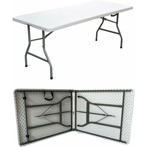 TAVOLO PIEGHEVOLE GIARDINO DA CAMPEGGIO TAVOLINO ESTERNI RICHIUDIBILE 152X76X74H - immagine 4