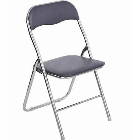 BAKAJI Set 6 Sedie Imbottite Pieghevoli Salvaspazio Sedia Con Struttura Tubolare In Metallo Rivetsimento In PVC Design Moderno Per Sala Da Pranzo Cucina (Grigio)