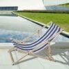 Randaco Sedia A Sdraio Pieghevole In Legno Sedia A Sdraio Pieghevole Sedia Solare Sedia Da Giardino Blu Bianco