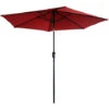 HAPUNA Ombrello Diritto Rotondo 2,70m Diametro Rosso