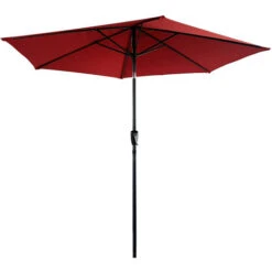 HAPUNA Ombrello Diritto Rotondo 2,70m Diametro Rosso