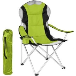 Sedia Pieghevole Campeggio Imbottita Con Borsa Camping Spiaggia Esterno Verde