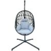 Rebecca Mobili Poltrona Sospesa Dondolo Polyrattan Grigio Per Casa Giardino
