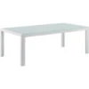 Nova Tavolino Da Giardino Elegante In Metallo E Vetro 100 X 50 X 35 Cm Vari Colori Dimensioni : Bianco