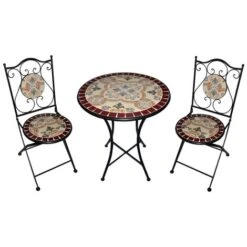 SET FRIDA AMBRA GARDEN TAVOLO Ø60CM + 2 SEDIE PIEGHEVOLI