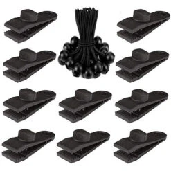 Clip Per Telo, 30 Pezzi Clip Per Tenda A Bocca Di Coccodrillo Clip Per Telo Con Chiusura Stretta Viti Di Serraggio Elastiche Palline Per Telo Corda Elastica Corda Elastica Per Tenda Con Moschettone