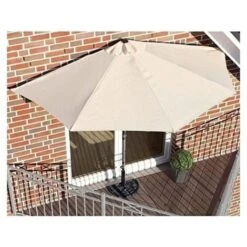 Ombrellone Da Muro Parete Mezzaluna 1/2 Tondo Antivento Esterno Giardino