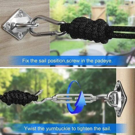 Gancio Per Soffitto Per Impieghi Gravosi Gancio Per Amaca In Acciaio Inossidabile Con Rotazione A 360° Kit Di Sospensione Per Amaca, Sedia Sospesa, Sacco Da Boxe, Altalena, Yoga Aereo - Capacità 450 K - immagine 3