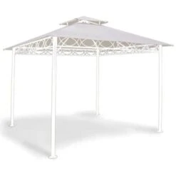 Telo Di Ricambio Universale Per Gazebo Con Air Vent Copertura Ecrù 180 Gr -3 X 3 Mt