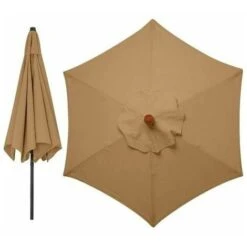 Copertura Di Ricambio Per Ombrellone Da Giardino, 3 Metri, 6 Bracci, Copertura Di Ricambio Per Ombrellone, Solo Baldacchino (cachi)