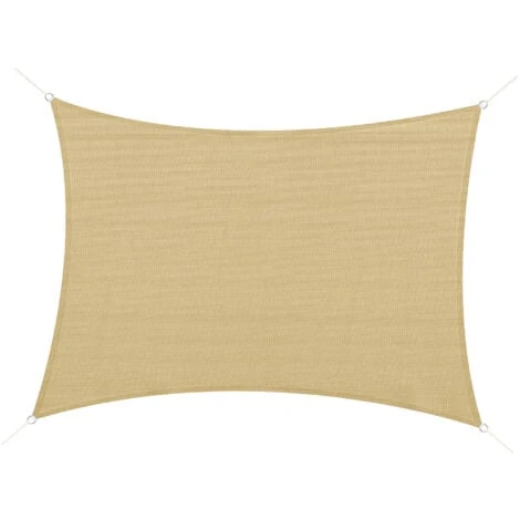 Outsunny Vela Ombreggiante Rettangolare 4x3 M Beige In HDPE Con Accessori E Borsa Da Viaggio Inclusi